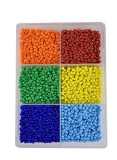 eshoppee eshoppee 6/0, 4mm Glass Seed Beads for Art and Craft Making DIY kit 300 gm. (Multi-Color 1)  - Image 1