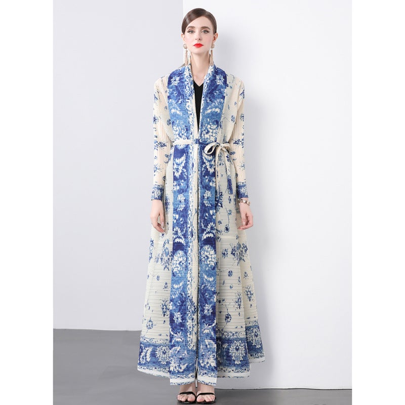 Miyake Ruffle Original Quality Early Autumn Ruffle Loose plus size Print Jacket Picture color