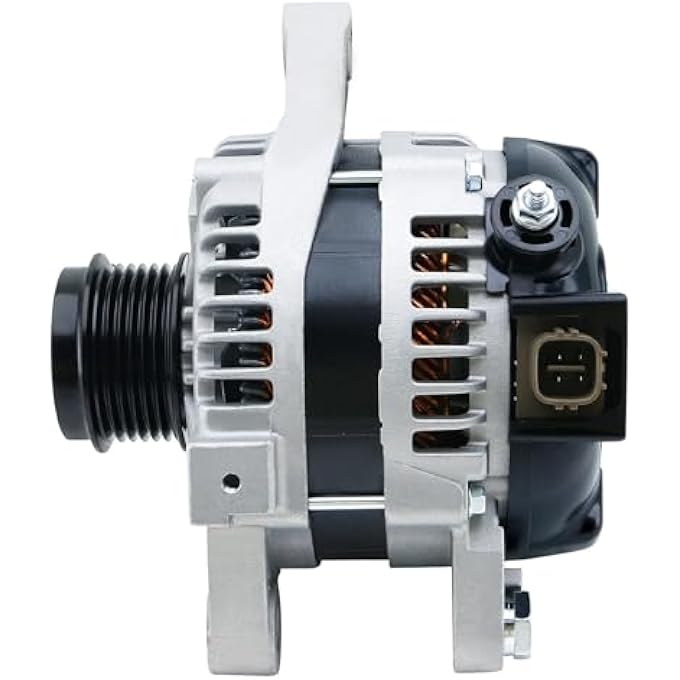BDELI Alternator 11385N Replacement for 1.8L L4 Toyota Corolla 2009-2011, Matrix 09-10, Pontiac Vibe 09-10, Scion xD 08-14, 6-Groove Clutch Pulley, 100 Amp 12V: 11385, 12897, 270600T040, 0986CR6103, AL3370X - Image 2