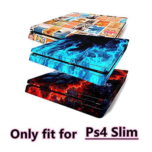Oiokew Decal Skin for Ps4 Slim, Whole Body Vinyl Sticker Cover for PlayStation 4 Slim Console and Controller (Include 4pcs Light Bar Stickers) (PS4 Slim, Postcard) - Image 3