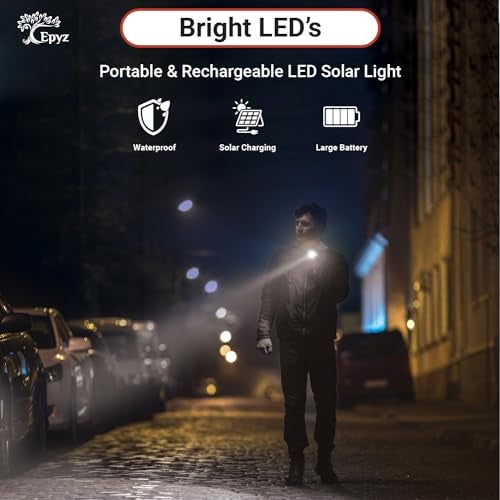 Epyz Solar Light Outdoor Rechargeable LED Torch Lights for Home Outdoor Indoor with AC/DC Light with 2 in 1 Features Along [ Pack of 1, White Light ]100 Lumen - Image 5