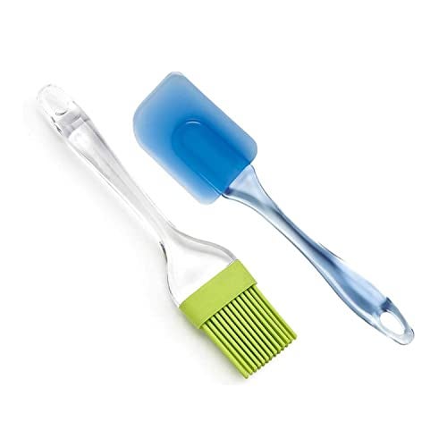 Garth Kitchen Tool 2 Pc – Spatula & Pastry Brush Set for Cake Mixing & Baking – Flexible Silicone Spatula & Oil Brush with Strong Handle for Kitchen, Cooking, Icing, Grilling & Pastry Decoration - Image 1