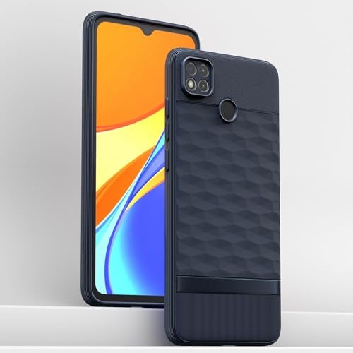 Pikkme Back Cover for Poco C31, Mi Redmi 10A / 10A Sport, Redmi 9 / Redmi 9 Activ / 9C Camera Protection 3D Hexa Cube Design Silicone Protective Bumper Case (Blue) - Image 2