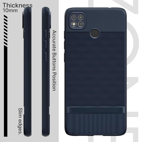 Pikkme Back Cover for Poco C31, Mi Redmi 10A / 10A Sport, Redmi 9 / Redmi 9 Activ / 9C Camera Protection 3D Hexa Cube Design Silicone Protective Bumper Case (Blue) - Image 3