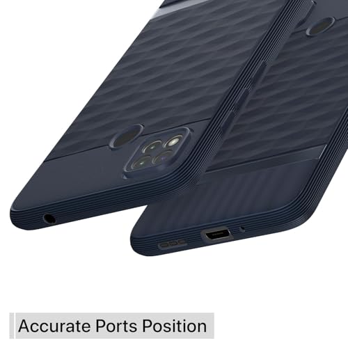 Pikkme Back Cover for Poco C31, Mi Redmi 10A / 10A Sport, Redmi 9 / Redmi 9 Activ / 9C Camera Protection 3D Hexa Cube Design Silicone Protective Bumper Case (Blue) - Image 4