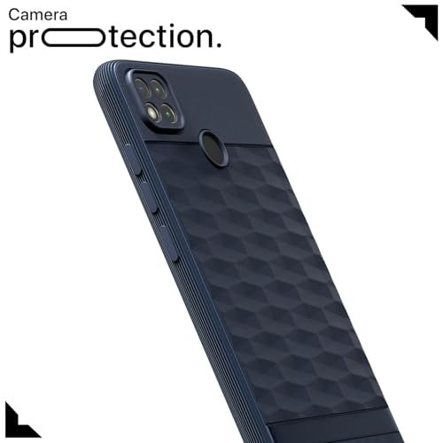 Pikkme Back Cover for Poco C31, Mi Redmi 10A / 10A Sport, Redmi 9 / Redmi 9 Activ / 9C Camera Protection 3D Hexa Cube Design Silicone Protective Bumper Case (Blue) - Image 5