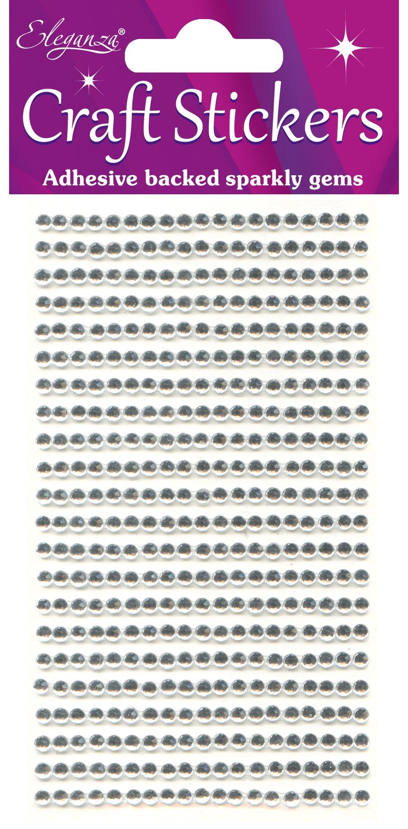 Eleganza 418Piece Gems Synthetic Material ClearSilver No43 165 x 76 x 02 cm