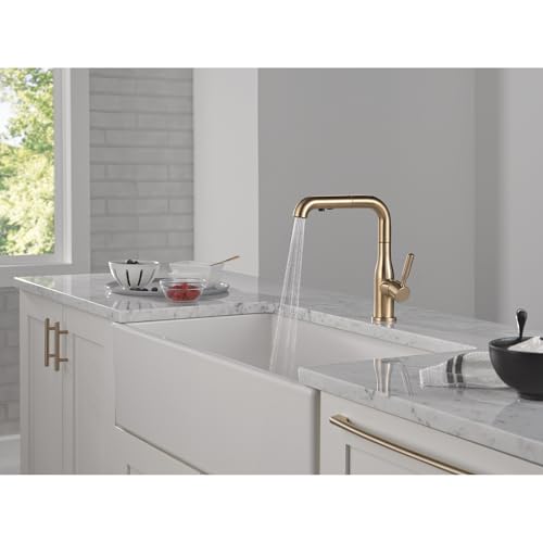 Delta Almari Brushed Gold Kitchen Faucet with PullOut Sprayer Modern Single Hole Kitchen Sink Faucet Single Handle Champagne Bronze 16943CZDST - Image 3
