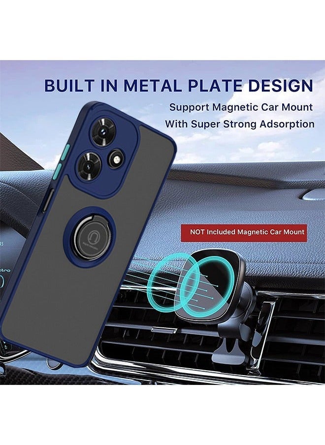 TEAM LUXURY - Infinix Hot 30i Case Back Cover Translucent with Phone Ring Holder Kickstand Camera Len Protection Shockproof Slim Hard Shell Full Body Protective Anti-Scratch Accessory For Infinix Hot 30i - Image 1