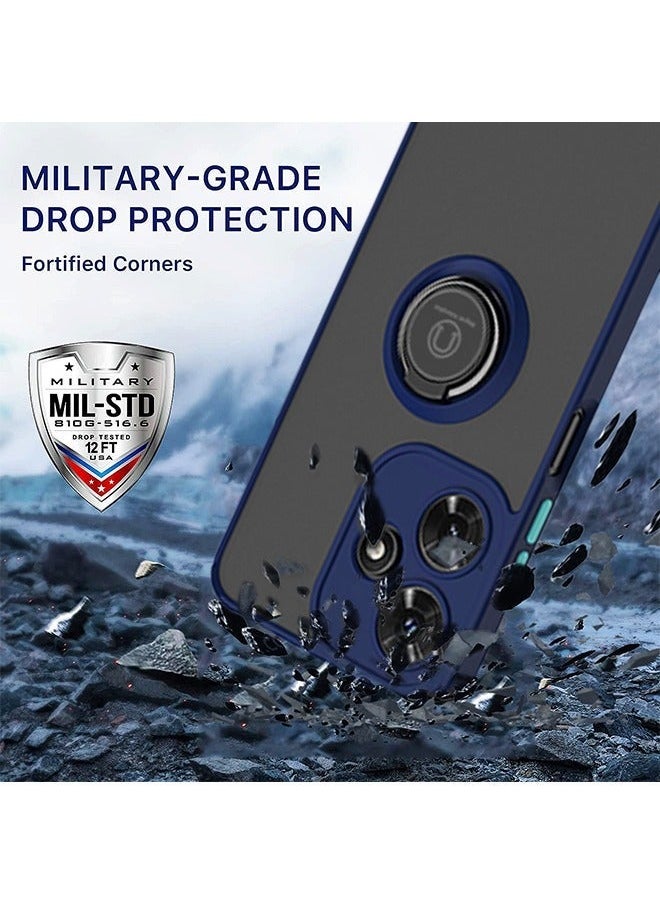 TEAM LUXURY - Infinix Hot 30i Case Back Cover Translucent with Phone Ring Holder Kickstand Camera Len Protection Shockproof Slim Hard Shell Full Body Protective Anti-Scratch Accessory For Infinix Hot 30i - Image 1