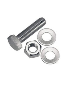 Generic 12 pcs Hex Head Screw Bolts Nuts & Washers Fully Thread GI Plain Finish Bolt Set. (6, 80MM)  - Image 3
