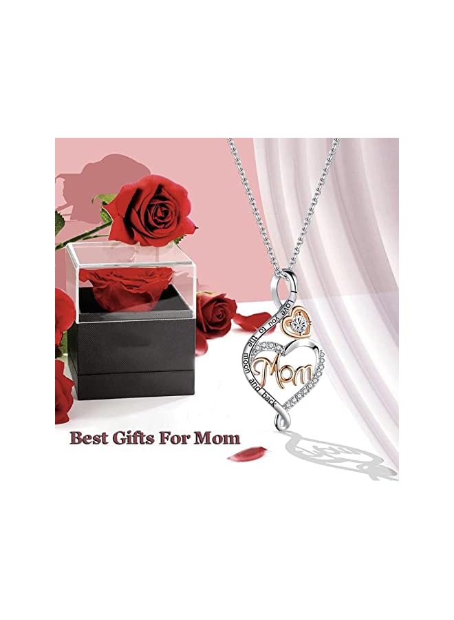 The Bros Gifts for Mom | Eternal Flower Gift with Necklace | Preserved Real Rose Presents for Mothers | Mothers Day Birthday Anniversary Valentine's Day Gifts for Mom from Daughter Son Kids - Image 2