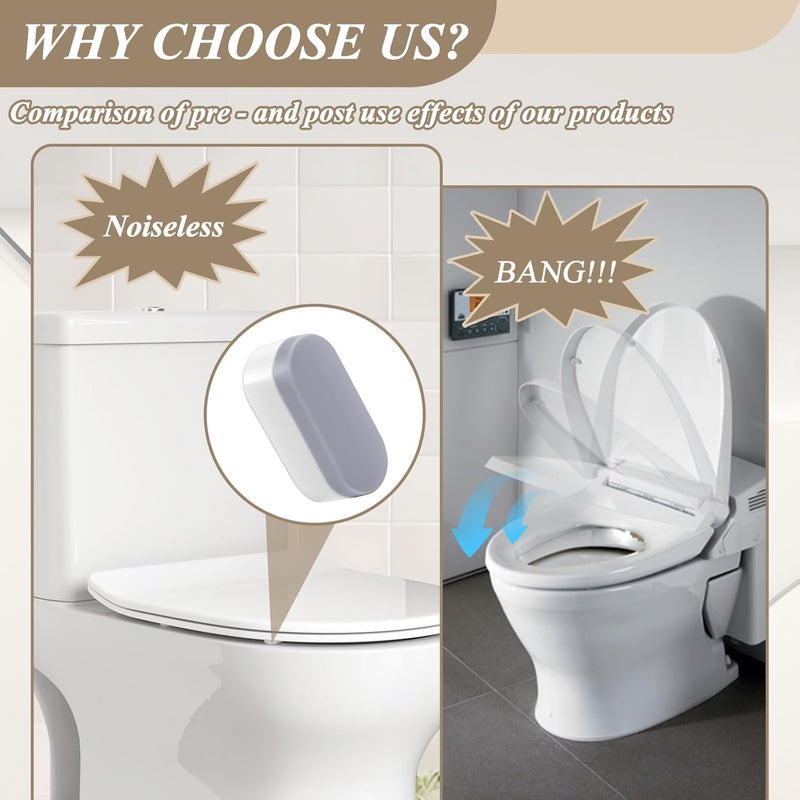BEIVOBY Universal Toilet Seat Bumpers, Suitable for Bidet Kits, 4 Pack Toilet Seat Spacers, Compatible with Most Toilet Models, Equipped with Durable Adhesive - Image 3