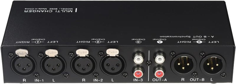 3 in 3 Out Sound Signal Switcher, Balanced Line Selector Passive Preamp Volume Controller with Mute Switch and Headphone Output for Speakers Audio Devices - Image 2
