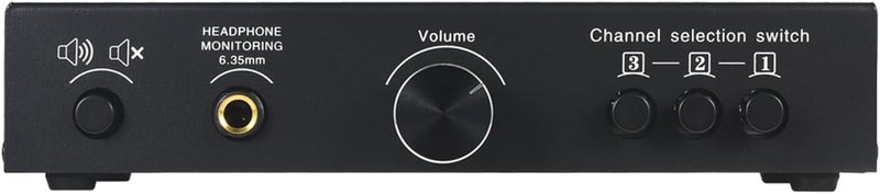 3 in 3 Out Sound Signal Switcher, Balanced Line Selector Passive Preamp Volume Controller with Mute Switch and Headphone Output for Speakers Audio Devices - Image 5