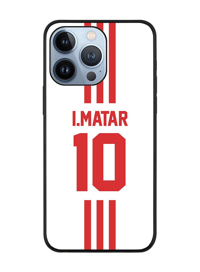 Stylizedd Rugged Black edge case for Apple iPhone 13 Pro Slim fit Soft Case Flexible Rubber Edges Anti Drop TPU Gel Thin Cover - Football Team - UAE Player Name - I.Matar - Image 1