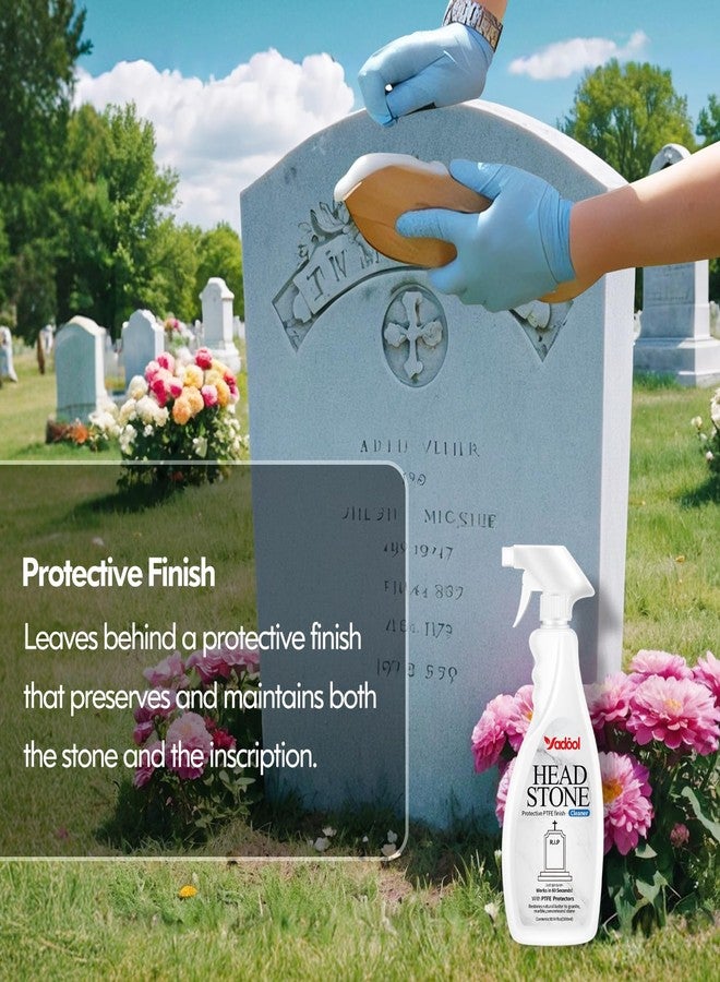 Yadool Headstone Cleaner for Graves & Memorials, Granite Cleaner, Removes Dirt & Plant Growth, Natural Luster to Restore & Guard Granite, Stone,Tile, Travertine, Concrete,Limestone,Slate,Marble 10.14 Fl Oz - Image 4
