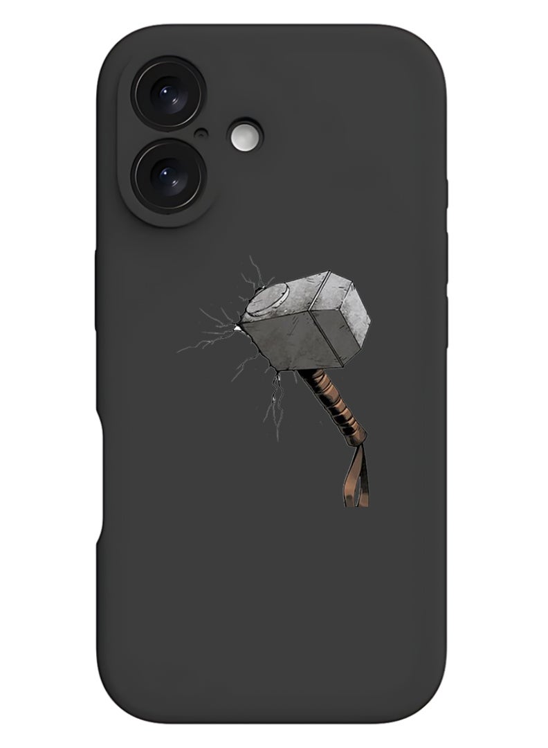 Theodor Protective Slim Fit Case Liquid Silicone Cover with Full Body Protection Anti-Scratch Shockproof Case For Apple iPhone 17 (Black) Hammer - Image 1