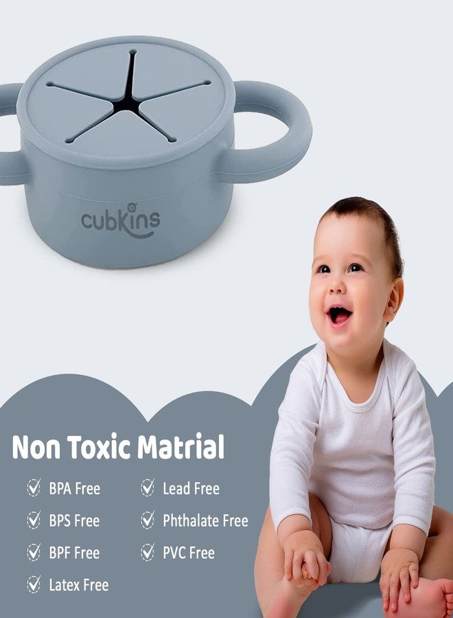 CUBKINS Collapsible BPA Free Snack Cup for Baby, Infant, Toddler | Washable & Reusable, Microwave Oven Safe | Travel Friendly, 6 Months+ (Blueberry) - 275ml - Image 4