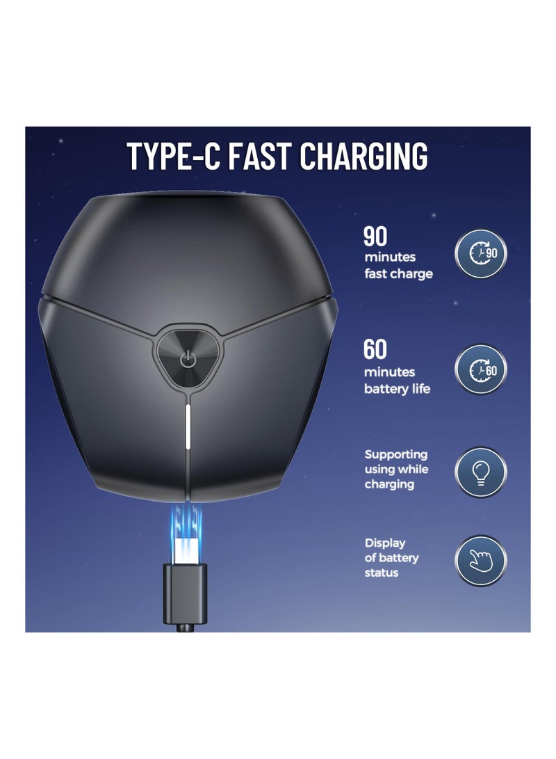 SYOSI Mini Electric Shaver for Men Face, Portable Travel Shaver Pocket Electric Razor Type C Shaver Small Electric Razor Waterproof & Washable Portable Razor Mini USB Shaver for Home,Car,Travel,Gift - Image 4