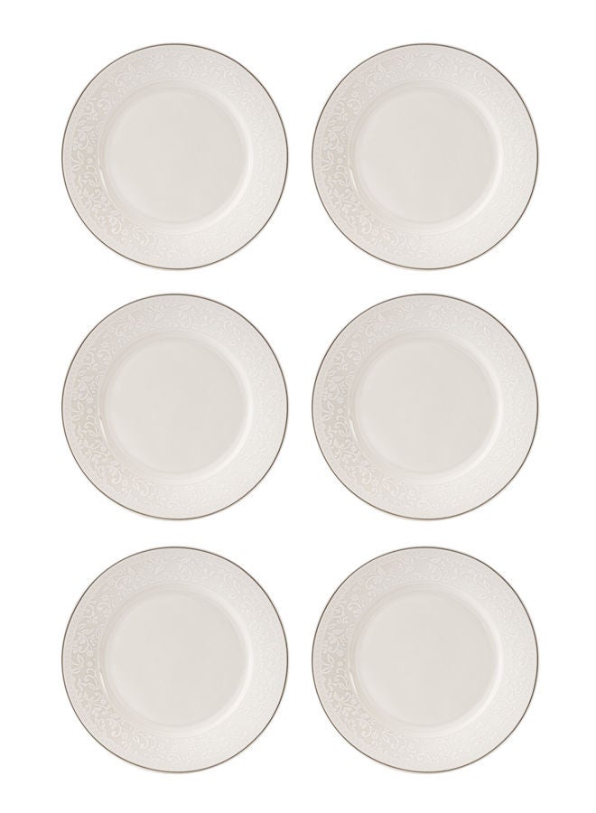 Celia 6-Piece Porcelain Dessert Plates Set White 7 inch - Image 1
