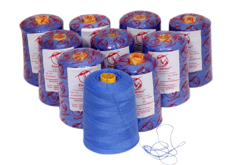 Powerlon Polyster Bag Closer Thread for Revo, Lpi & Other Brands Machines (Blue, 4) - Image 1
