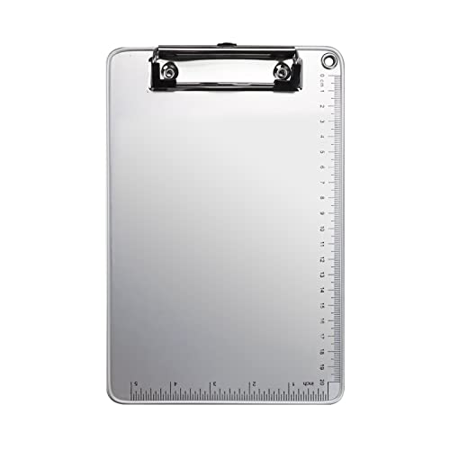 Chris.W A5 Recycled Aluminum Clipboard with Low Profile Clip and Hanging Hole - Cm & Inch Dual Scales Stationery(6''x 9'') - Image 1