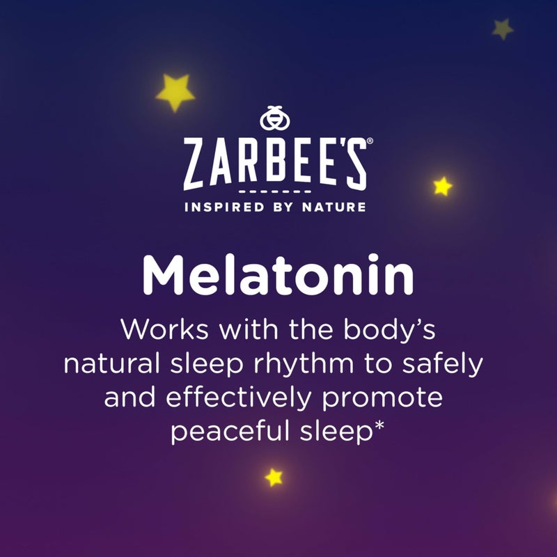 Zarbee's Kids 1mg Melatonin Chewable Tablet, Drug-Free & Effective Sleep Supplement, Easy to Take Natural Grape Flavor Tablets for Children Ages 3 and Up, 30 Count - Image 2