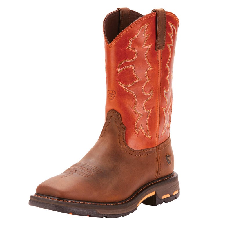 Ariat Workhog Wide Square Toe Work Boot Mens Leather Square Toe Work Boot