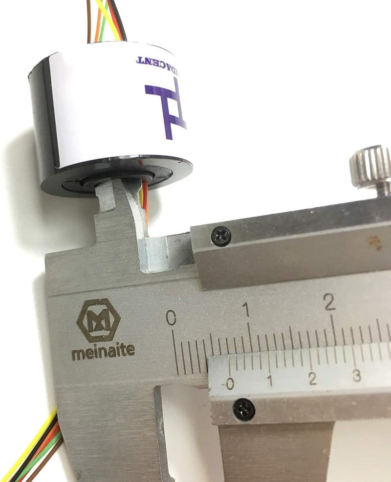 Taidacent Hollow Electrical Slip Ring 2/4/6/12 Wires Collector Ring Conductive Motor Electrical Contact Rotating Connector (6 Wires 1.5A Inner Hole 7mm Outer Diameter 22mm) - Image 4