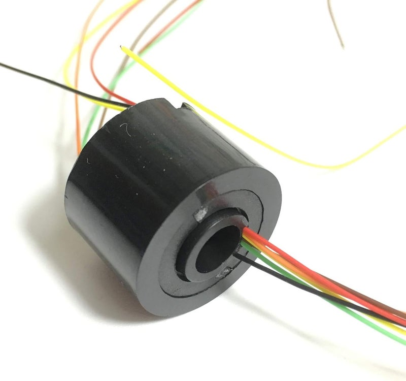 Taidacent Hollow Electrical Slip Ring 2/4/6/12 Wires Collector Ring Conductive Motor Electrical Contact Rotating Connector (6 Wires 1.5A Inner Hole 7mm Outer Diameter 22mm) - Image 3
