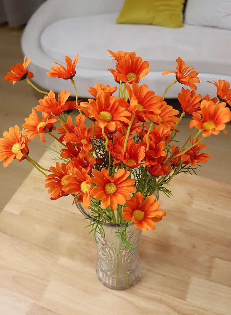 Excefore زهور صناعية 10 حزم زهور ديزي صناعية متعددة الألوان مقاومة للأشعة فوق البنفسجية زهور برية مزيفة في الهواء الطلق مع سيقان نباتات وشجيرات خضراء مزيفة ترتيبات لتزيين المنزل والحديقة - Image 3