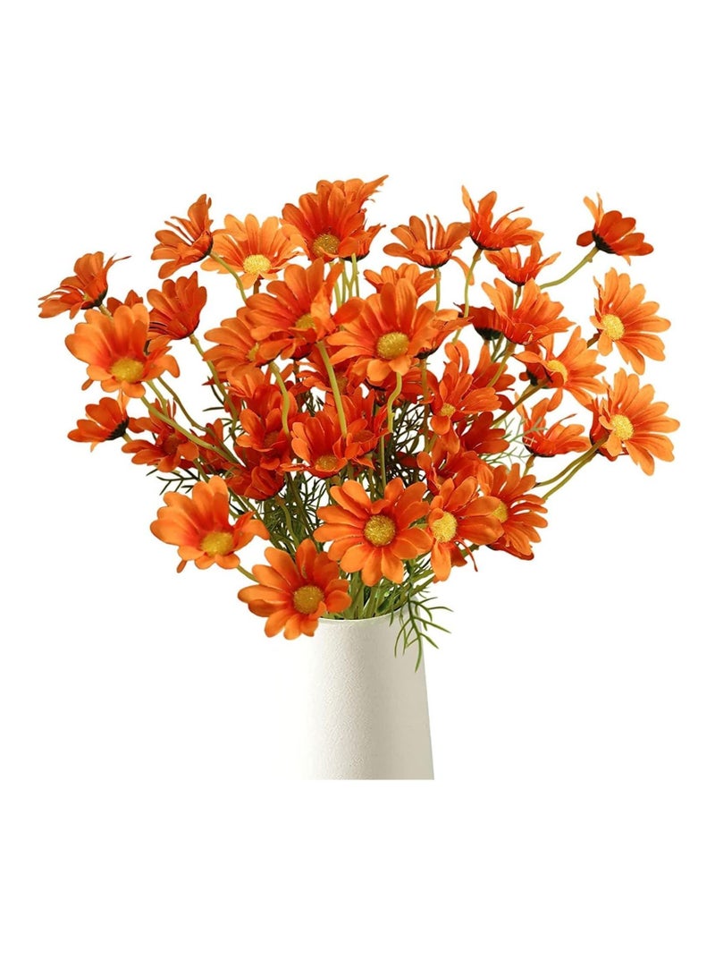 Excefore زهور صناعية 10 حزم زهور ديزي صناعية متعددة الألوان مقاومة للأشعة فوق البنفسجية زهور برية مزيفة في الهواء الطلق مع سيقان نباتات وشجيرات خضراء مزيفة ترتيبات لتزيين المنزل والحديقة - Image 1