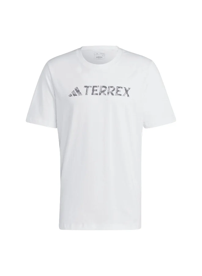 اديداس adidas Tx Logo Tee White Hiking T-Shirts XS