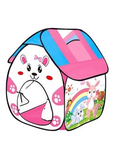 Cartoon Rabbit Foldable Children's Play Tent Indoor Outdoor Play Tent with Carrying Bag Space Saving Lightweight