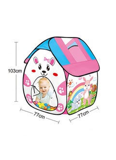 AGD Cartoon Rabbit Foldable Children's Play Tent Indoor Outdoor Play Tent with Carrying Bag Space Saving Lightweight  - Image 3