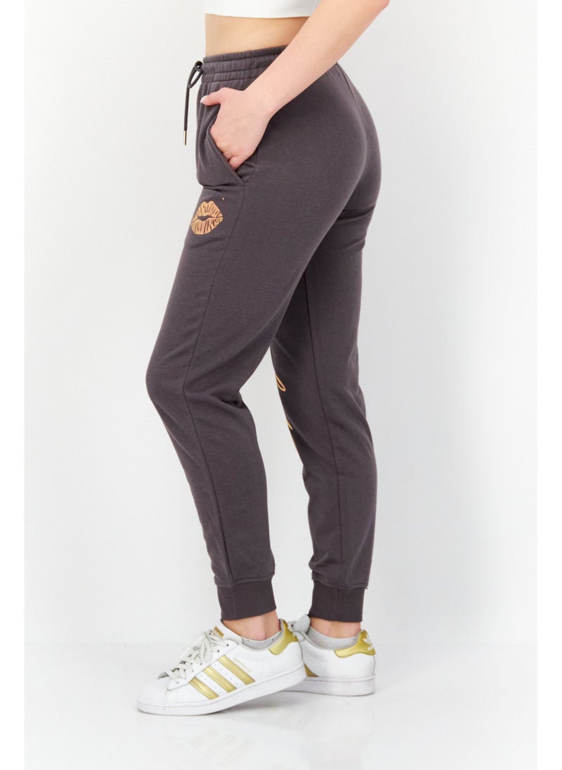 Marilyn Monroe Women Regular Fit Graphic Print Drawstring Jogger Pants, Grey - Image 5