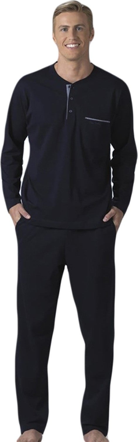 pierre cardin Men's Long Sleeve Combed Cotton Pajamas  - Image 1