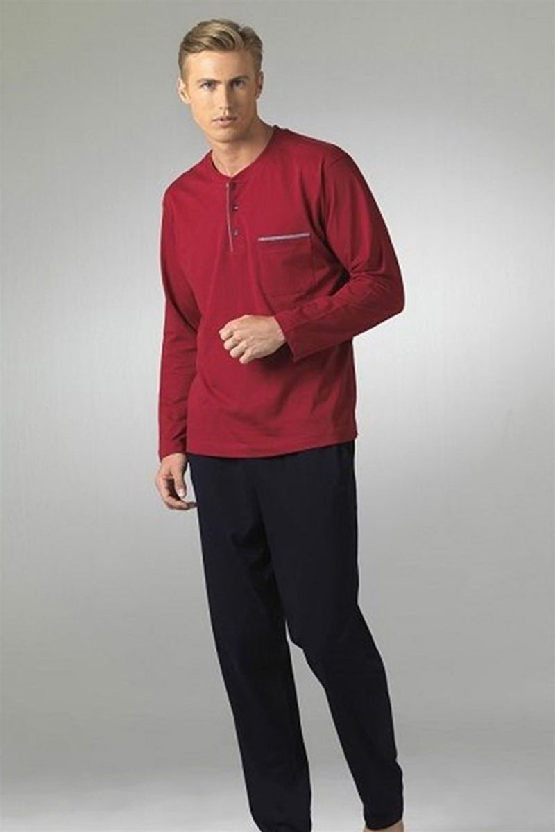 pierre cardin Men's Long Sleeve Combed Cotton Pajamas  - Image 2
