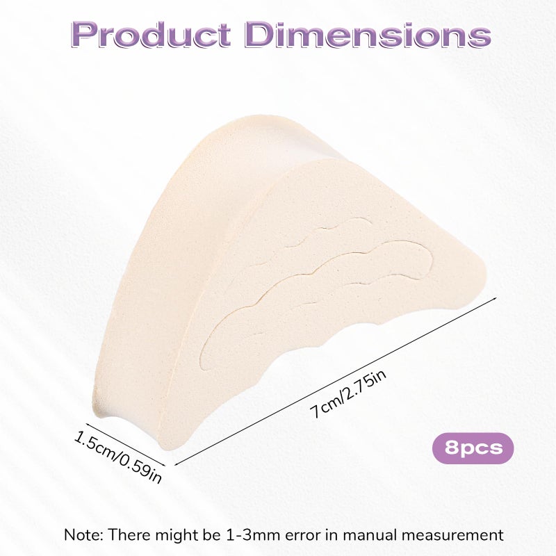 Zelphvt 4 Pairs Shoe Filler Inserts Adjustable Toe Inserts for Shoes Too Big Half-Size Toe Pads for Women and Men Cushion Insert for Loose Shoes, High Heels, Sneakers, Boots, Black and Beige - Image 2