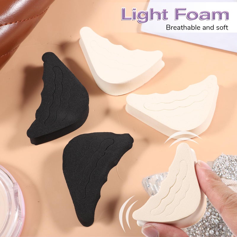 Zelphvt 4 Pairs Shoe Filler Inserts Adjustable Toe Inserts for Shoes Too Big Half-Size Toe Pads for Women and Men Cushion Insert for Loose Shoes, High Heels, Sneakers, Boots, Black and Beige - Image 5