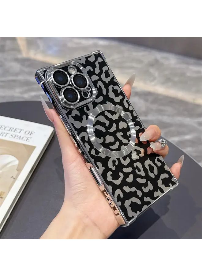 Blue Luxury Anti Drop Magnetic Suction iPhone 14 Pro Case with Wireless Charging and Lens Film - Image 4