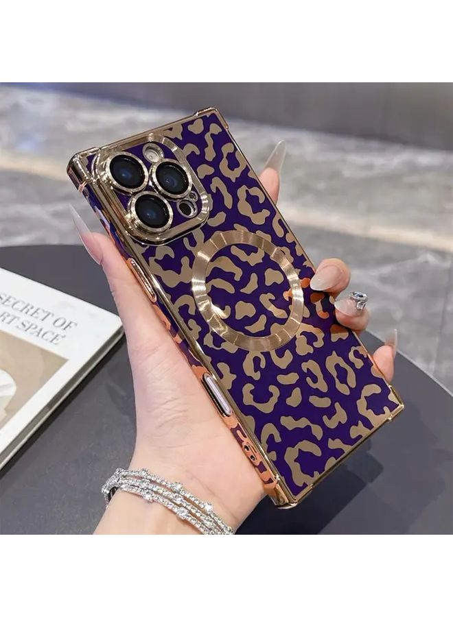 Blue Luxury Anti Drop Magnetic Suction iPhone 14 Pro Case with Wireless Charging and Lens Film - Image 5