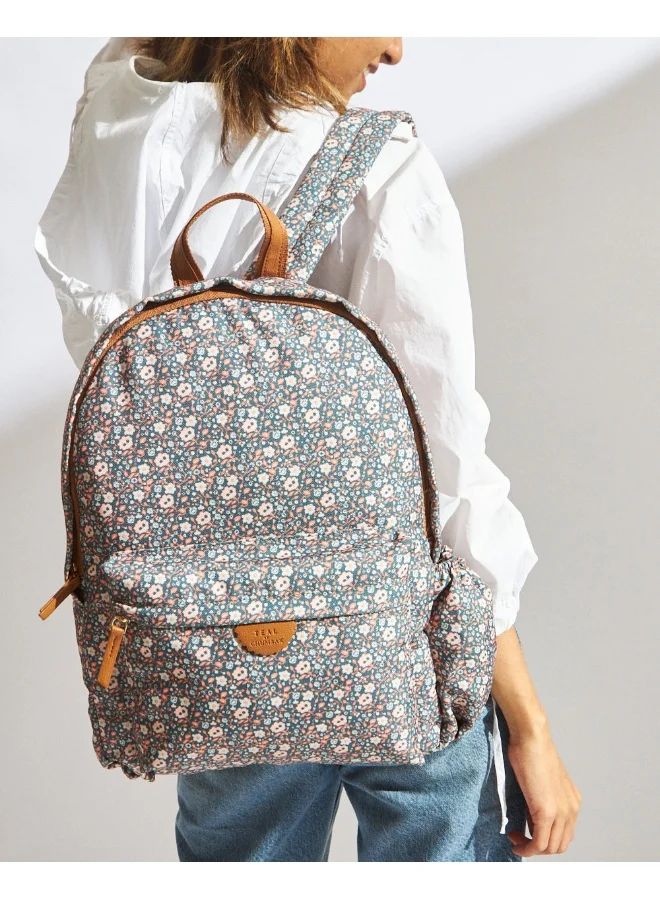 Chumbak Teal by Chumbak Floral Beds Laptop backpack