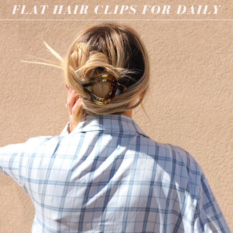 AWAYTR French Concord Flat Hair Clips - 6PCS Curved No Slip Volume Strong Hold Hair Claws for Women Girls (Medium, 4 inches) - Image 3