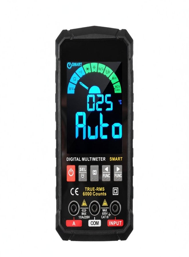 HABOTEST HT126B Smart Digital Multimeter 6000 Counts True RMS Auto-ranging VA Color Screen Electrical Tester Voltmeter Ammeter Temperature Measuring Multifunction AC DC Voltage Current Capacitance - Image 1