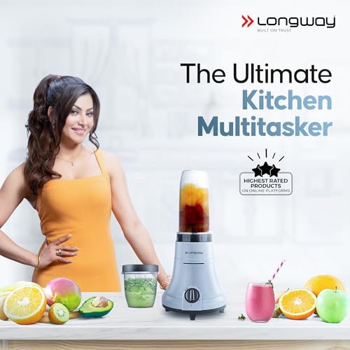 Longway Sage 500 Watt Juicer Mixer Grinder for Grinding, Mixing, Juicing with Powerful Motor & Kwid 1100 Watt Dry Iron (Gray & Black, 2 Jars, Combo Offer) - Image 2