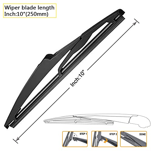 AUTOBOO 24"+18" Windshield Wipers with 10" Rear Wiper Blade Replacement for Jeep Compass 2018 2019 2020 2021 2022 2023 -Original Factory Quality (Pack of 3) - Image 3