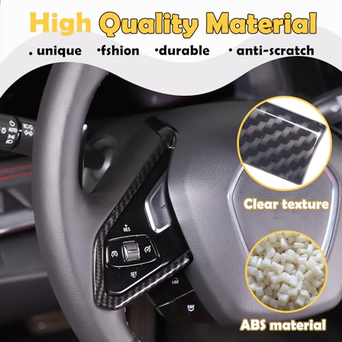 CHEAYAR Steering Wheel Button Cover Compatible with Chevrolet Corvette C8 2020-2023, Steering Wheel Frame Trim, Car Steering Wheel Panel Protection Frame Molding Sticker (ABS-Carbon Fiber Pattern) - Image 3