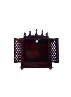 Jodhpur Handicrafts Jodhpur Handicrafts Wooden and MDF Temple with LED Bulb Mandir for Home Big Size Temple for Home with Door Pooja Stand for Home Wall Mount Mahagony 60x30x75cm  - Image 3
